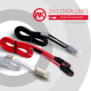 DÂY SẠC WK 2 ĐẦU CỔNG ANDROID (micro usb) & IPHONE (lightning)