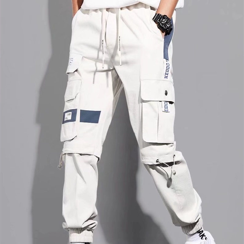 Quần Kaki Ống Rộng Nhiều Túi Phong Cách Hàn Quốc Thời Trang Cho Nam