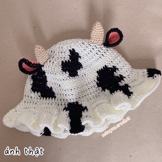 Crochet cow hat - Mũ móc bò