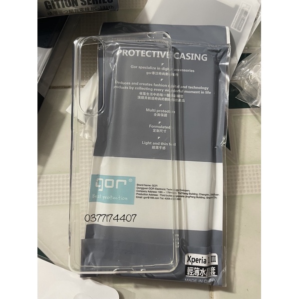 Ốp lưng dẻo Gor TPU cho Sony Xperia 1 iii  Silicon mong trong suốt chống Vân tay
