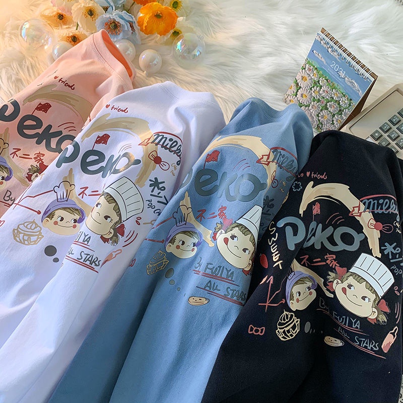 Áo Thun 100% cotton Tay Ngắn Màu Hồng Thời Trang Mùa Hè Dành Cho Nữ