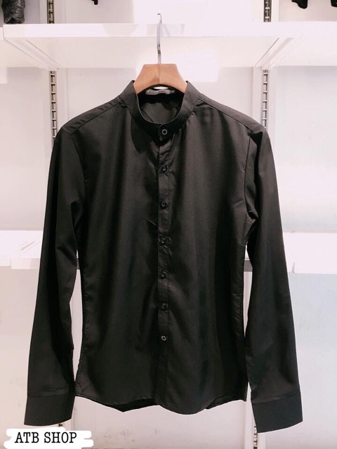 Sơ mi Nam cổ bẻ trắng ,đen - cổ tàu trắng ,đen công sở học sinh, hàng vải lụa chống nhăn, cao cấp ôm dáng thời trang trẻ | BigBuy360 - bigbuy360.vn