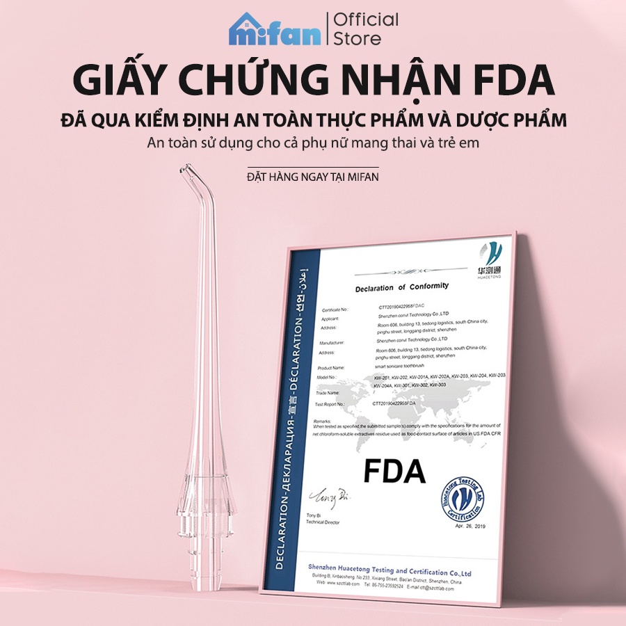 Máy Tăm Nước Xịt Vệ Sinh Răng Miệng MIFAN model 2022 - 2 đầu phun, Pin sạc 1200mAh - Bảo hành 6 tháng
