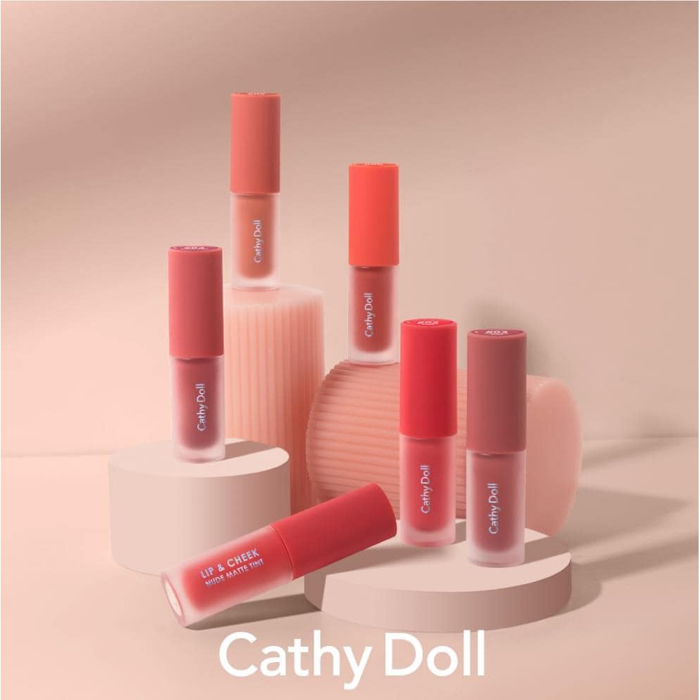 Son Kem Và Má Hồng Cathy Doll Lip &amp; Cheek Nude Matte Tint