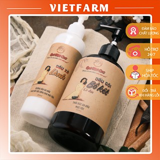 COMBO DẦU GỘI XẢ TỰ NHIÊN GIÚP TÓC MỀM MƯỢT, DẦY DÀI, CHẮC KHỎE SPA QUÊ MỘT CỤC