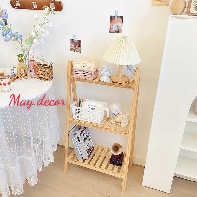 Đèn ngủ để bàn xếp ly thân gỗ nhỏ nhắn -may.decor-