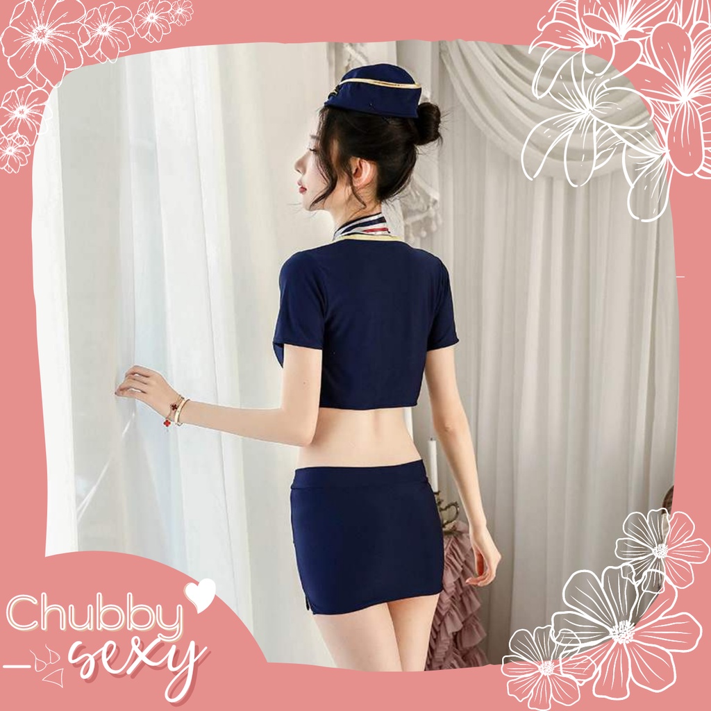 Cosplay Nữ Cơ Trưởng Tiếp Viên Hàng Không Sexy Gợi Cảm Quyến Rũ- Set Đồ Ngủ Khêu Gợi Kích Thích -CPL36 - Chubby.Sexy