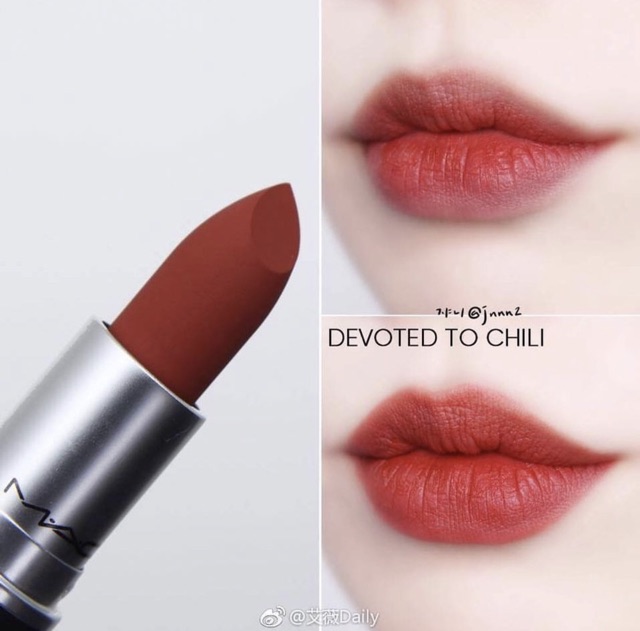 FULL SIZE son Mac powder Kiss màu Devote Chili