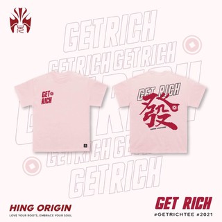 Áo thun 2 chiều cổ tròn nam nữ “phát” get rich, cotton 100%.