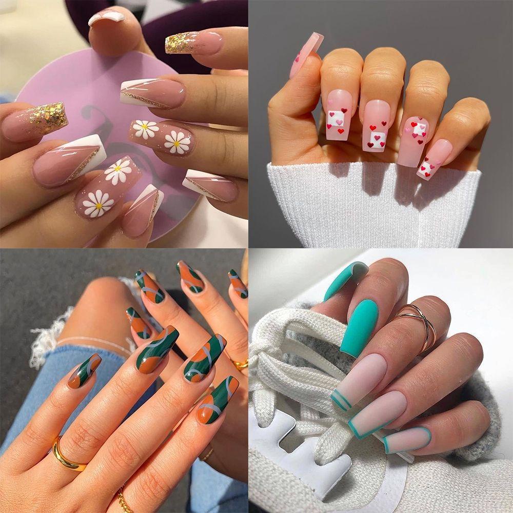 Bộ 24 Móng Tay Giả Che Phủ Toàn Diện Tháo Rời Được