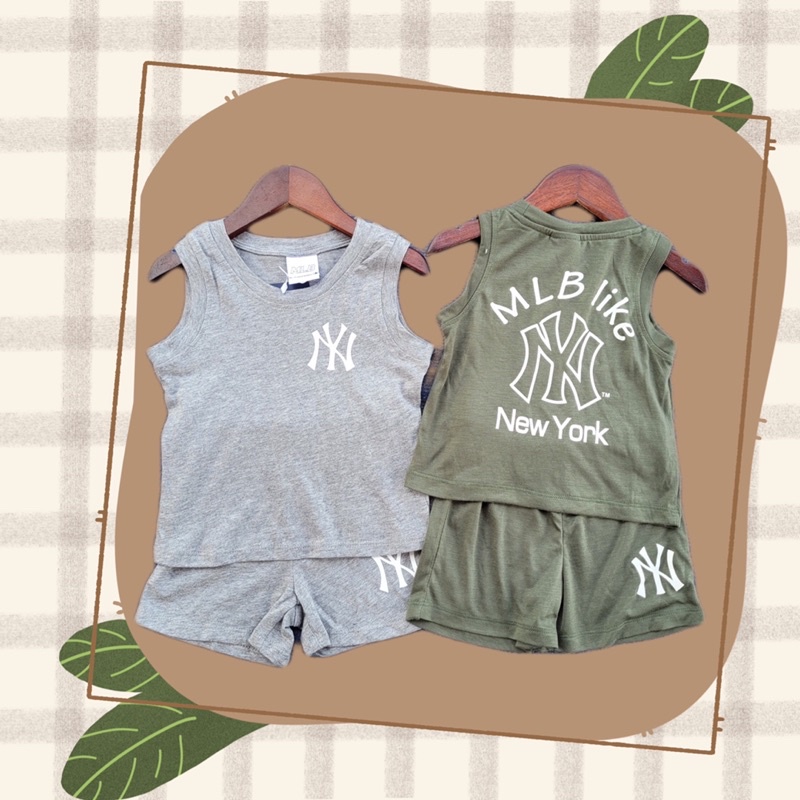Set đồ cho bé trai MLB áo thun ba lỗ áo phông cộc tay vải cotton mùa hè cho bé trai 1 2 3 4 5 6 tuổi