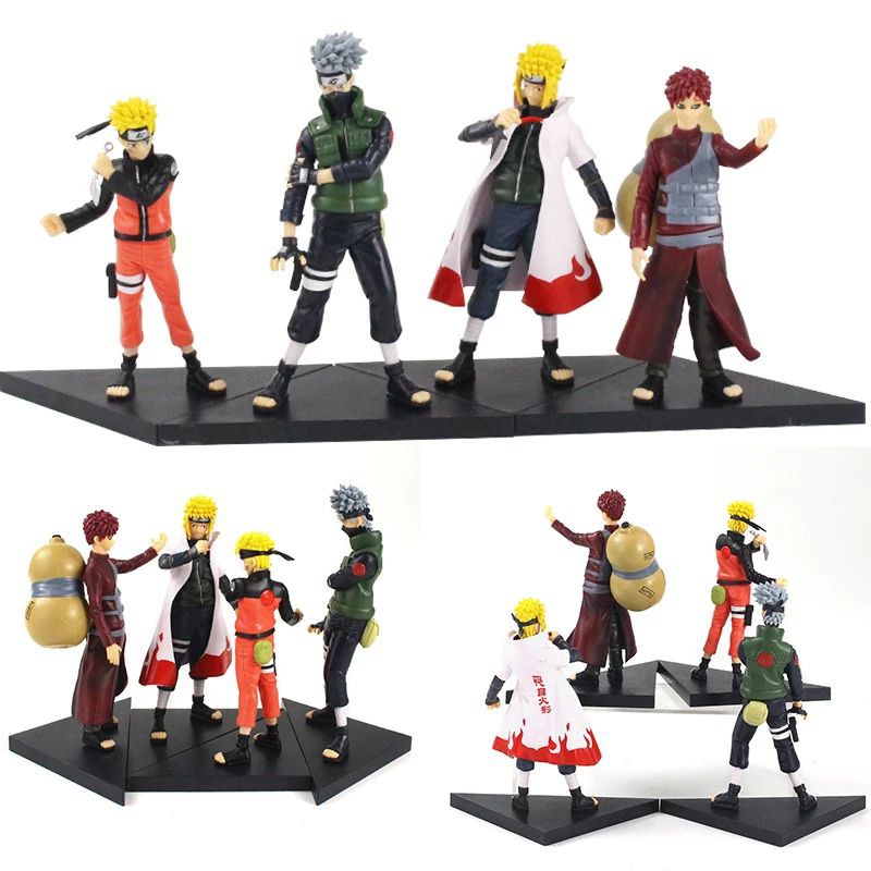 Bộ 4 Mô Hình Nhân Vật Naruto Uzumaki / Gaara / Kakashi / Namikaze Minato