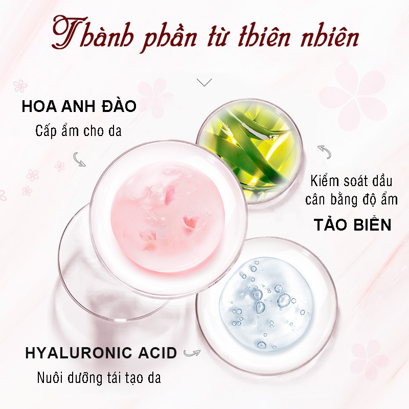 Túi 15 gói Mặt nạ dưỡng da tinh chất hoa anh đào và tảo biển LAIKOU mặt nạ ngủ sáng da tái tạo phục hồi da mặt ZD-MN23