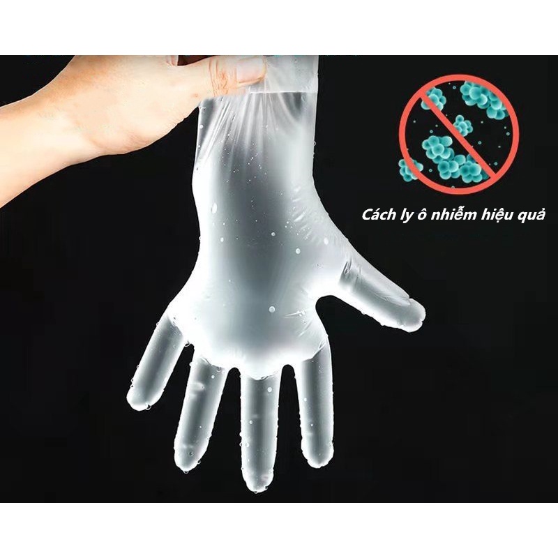 Găng tay PVC dùng một lần Cấp thực phẩm bảo vệ chống thấm nước và chống dầu Cá trùng cao su Làm đẹp cao su trong suốt dà