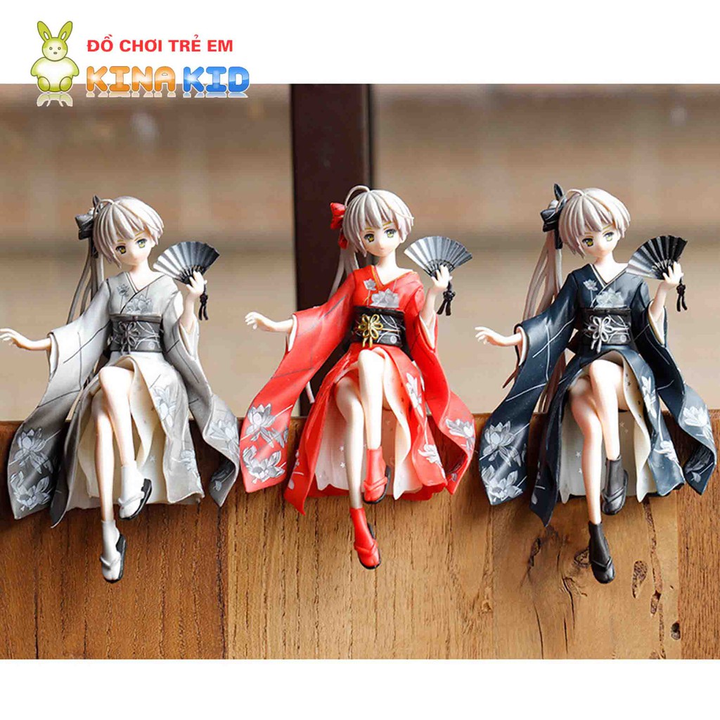 Mô Hình Nhân Vật Anime Cô Gái Nhật Bản Mặc Kimono Xinh Xắn, Đáng Yêu