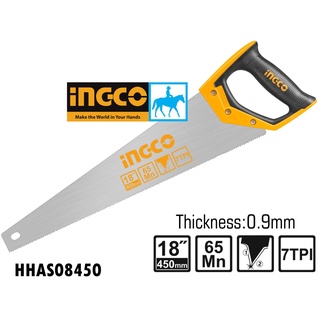 Cưa tay cưa lá liễu cưa gỗ cầm tay 18inch 450mm ingco hhas08450