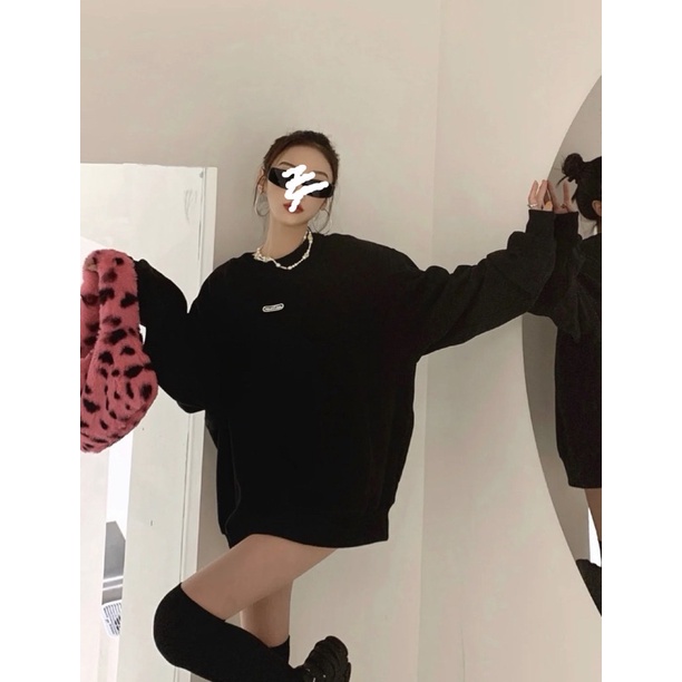 [Có sẵn]💥Áo nỉ dài tay đen cá tính💥Hàng giống hình 100% | BigBuy360 - bigbuy360.vn