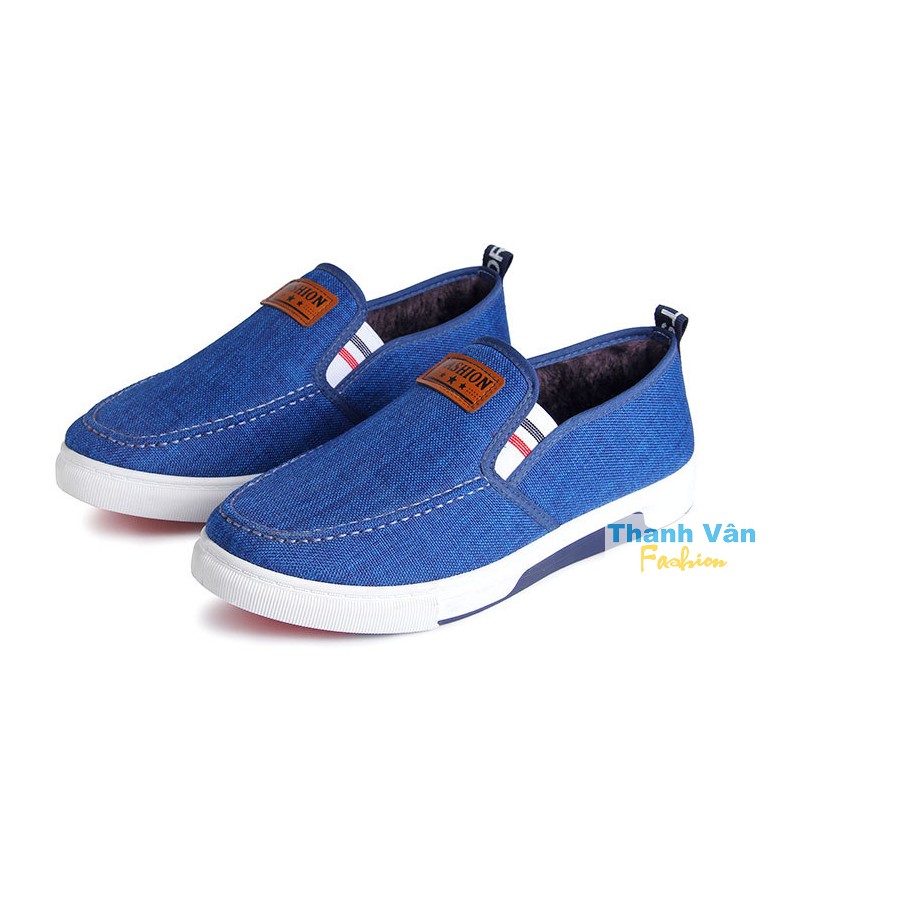 Giày lười vải dành cho nam, size từ 39-44 (xanh) | WebRaoVat - webraovat.net.vn