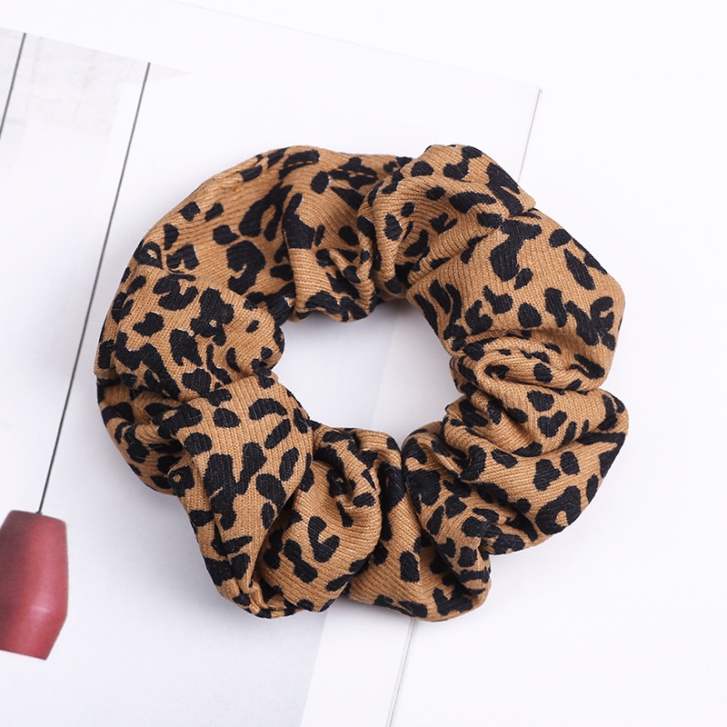 Dây buộc tóc, cột tóc Scrunchies họa tiết da báo phong cách Vintage thời trang cho nữ JeliShop