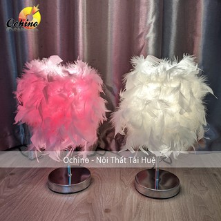 Đèn Ngủ Lông Vũ để Bàn Chân mạ  inox Sang Trọng hàng nhập nguyên chiếc dùng trang trí và chụp hình (Đủ Màu)