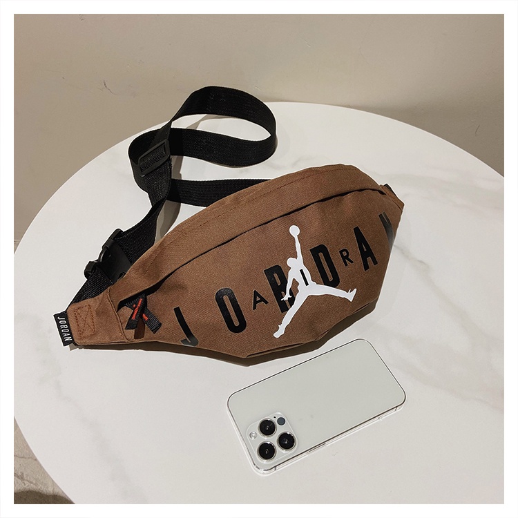 Jordan Túi Vải Đeo Chéo Nam Nữ, Túi Bao Tử Unisex Thời Trang Ngực Phản Quang Đi Học Đi Chơi