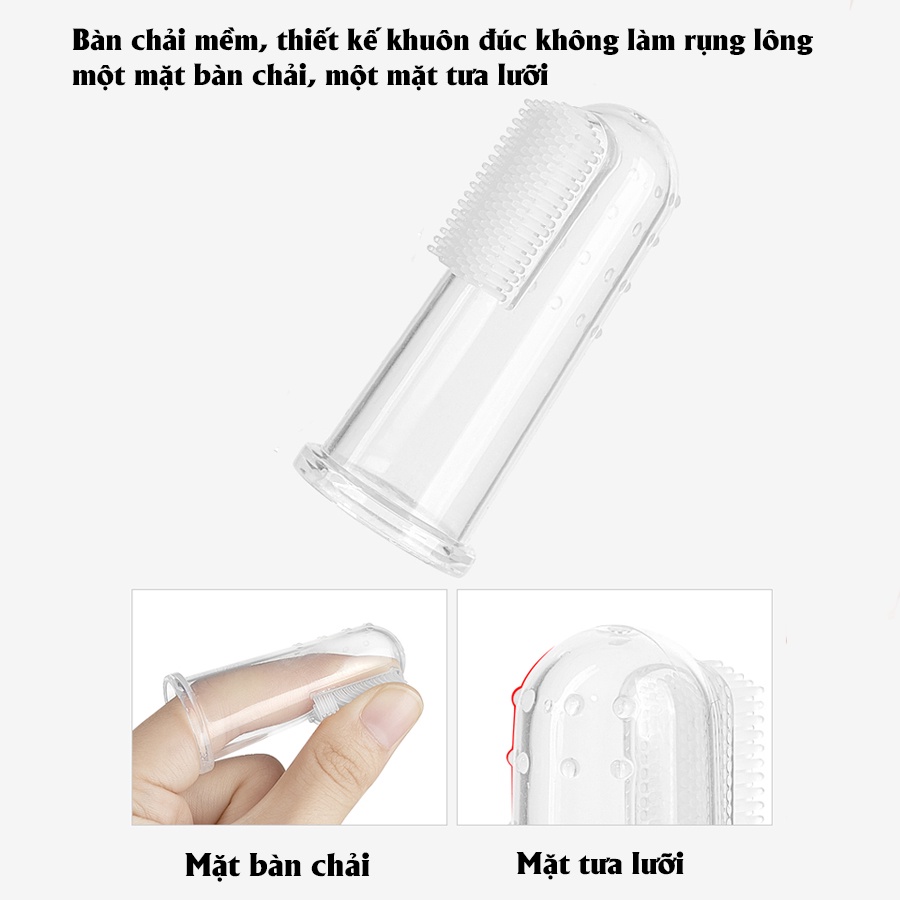 Rơ lưỡi cho bé AAG270 dụng cụ tưa lưỡi vệ sinh răng miệng an toàn tiện lợi cho bé