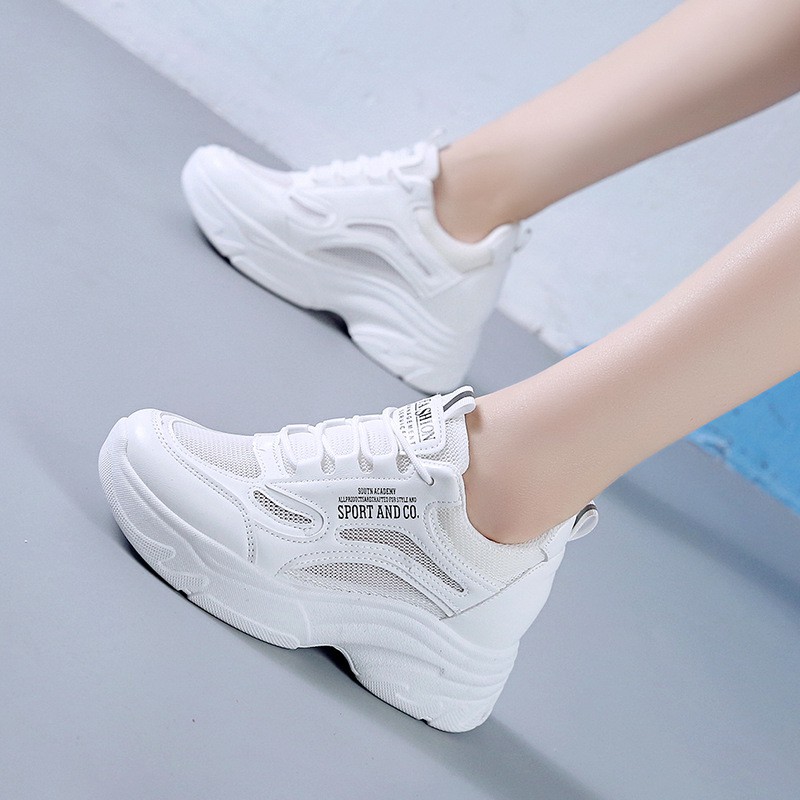 GIÀY THỂ THAO NỮ TRẮNG ĐỘN ĐẾ 7 PHÂN SPORT GIÚP TĂNG CHIỀU CAO KIỂU DÁNG THON GON SIÊU ĐẸP G 73 | BigBuy360 - bigbuy360.vn