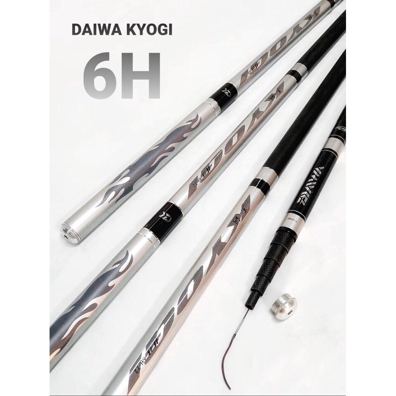 Cần câu tay đơn cacbon Daiwa 6H Kyogi - SIÊU CỨNG -Cần chuyên câu đài chép phi trắm