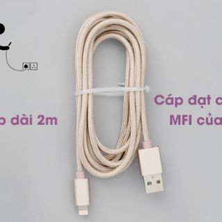 Cáp Lightning MFI 2 m Mbest DS287-WB Gold
