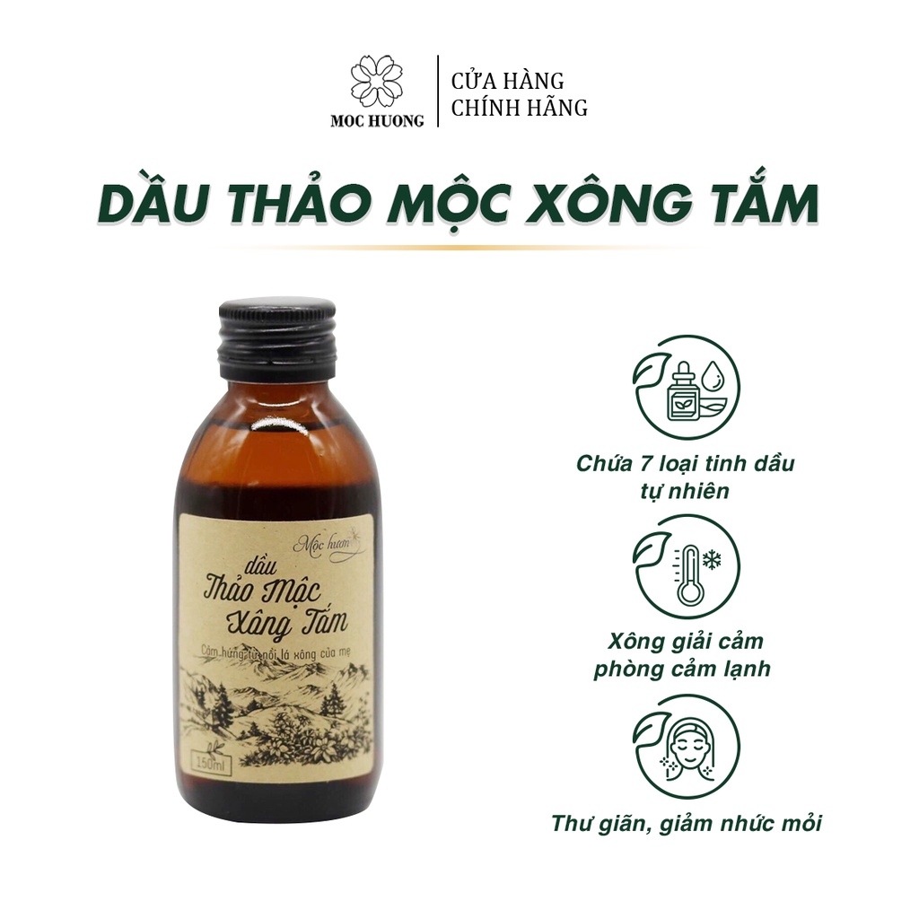 Dầu Xông Tắm Thảo Mộc MỘC HƯƠNG Chiết Xuất Từ 7 Loại Tinh Dầu Giúp Giải Cảm, Bảo Vệ Đường Hô Hấp