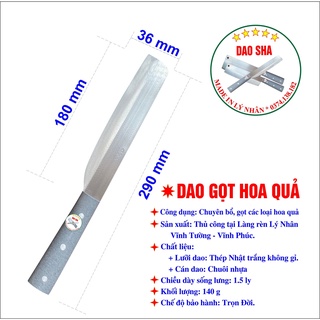 Dao thái thịt, gọt hoa quả bằng thép Nhật trắng không gỉ - Chuôi nhựa - thương hiệu làng rèn Lý Nhân ( mã SHA)