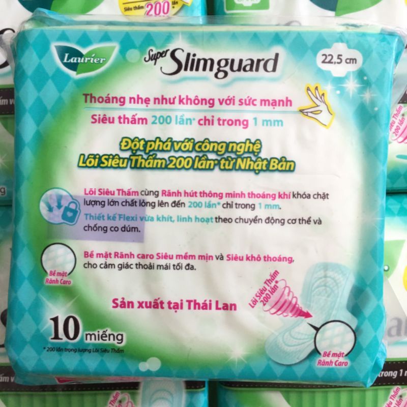 Băng vệ sinh Laurier Super Slimguard 10 miếng x 22,5cm