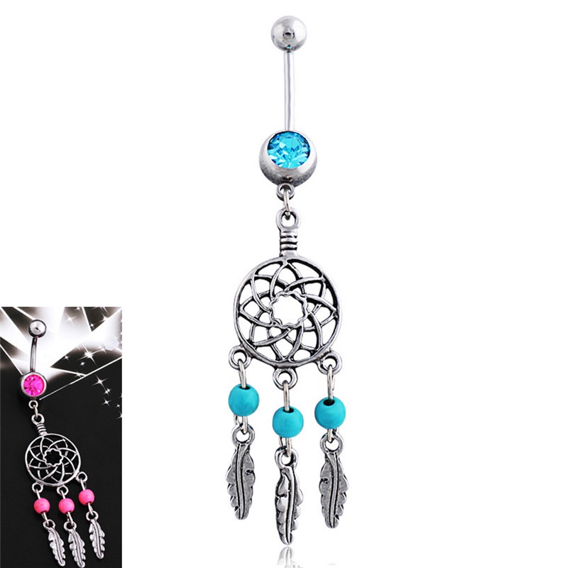 Khuyên rốn đính đá sang trọng bằng thép y tế