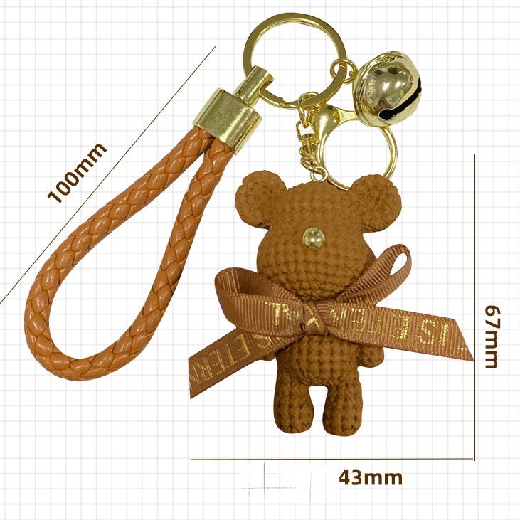 Móc khóa cute gấu bearbrick đôi hoạt hình dễ thương nhiều màu sắc tùy chọn MiibooShi 126