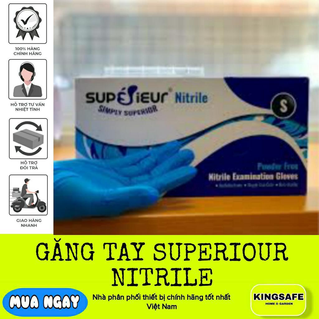 Găng tay cao su y tế NITRILE SUPERIEUR chống hóa chất, chống đâm thủng và chống rách,