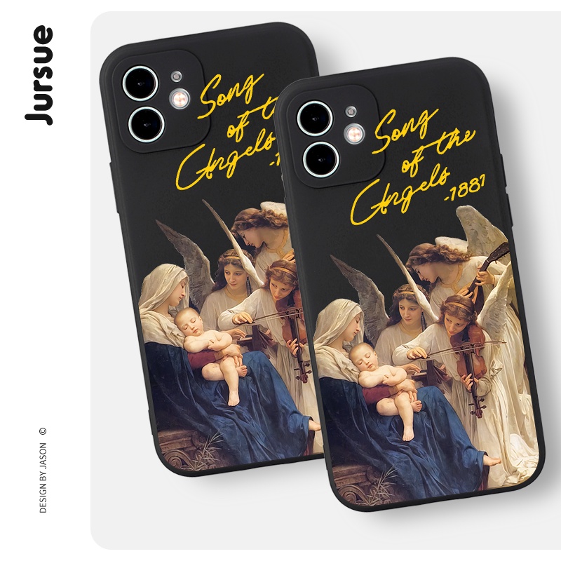 Ốp lưng JURSUE dễ thương đẹp ngộ nghĩnh chống bẩn Cho iPhone 14 13 12 11 Pro Max SE 2020 X XR XS ip 8 7 Plus kute XYH571
