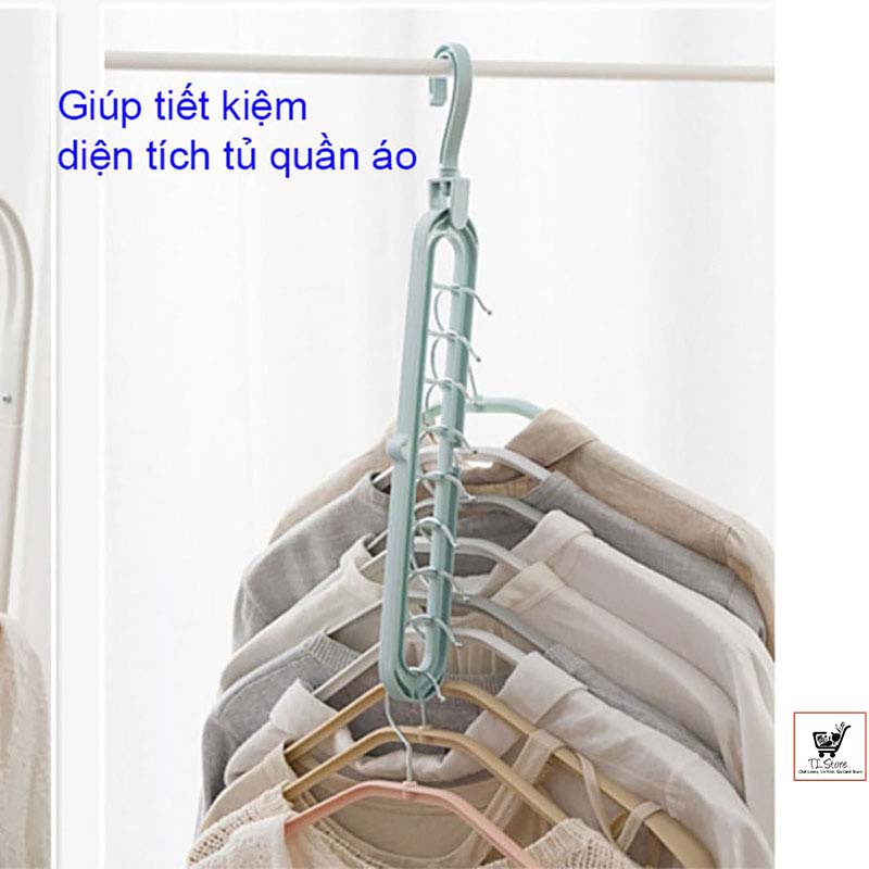 Móc treo quần áo 9 lỗ thông minh , Móc treo quần áo đa năng tiện lợi (MÓC 9 LỖ)