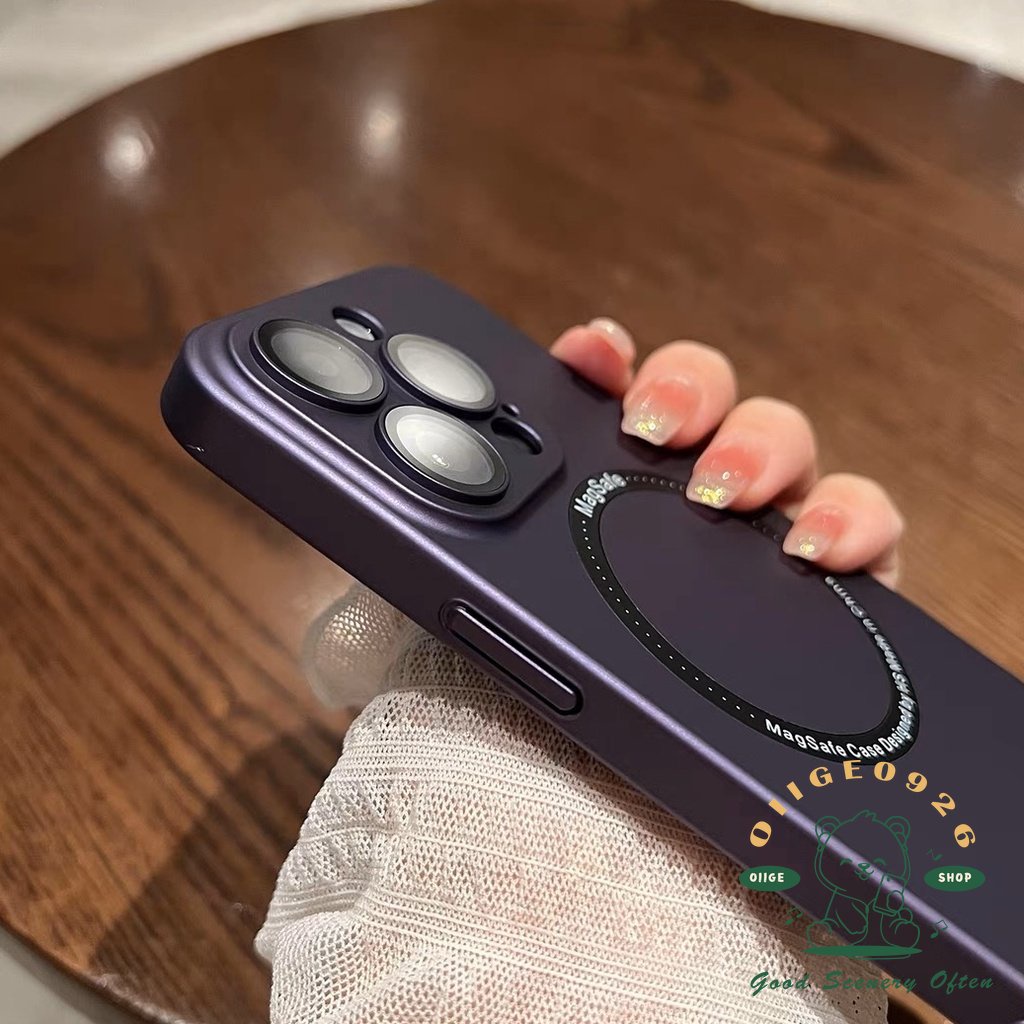 Ốp Điện Thoại PC Hít Nam Châm Chống Rơi Có Màng Bảo Vệ Ống Kính Máy Ảnh Cho Iphone14 13 12 Pro Max Plus