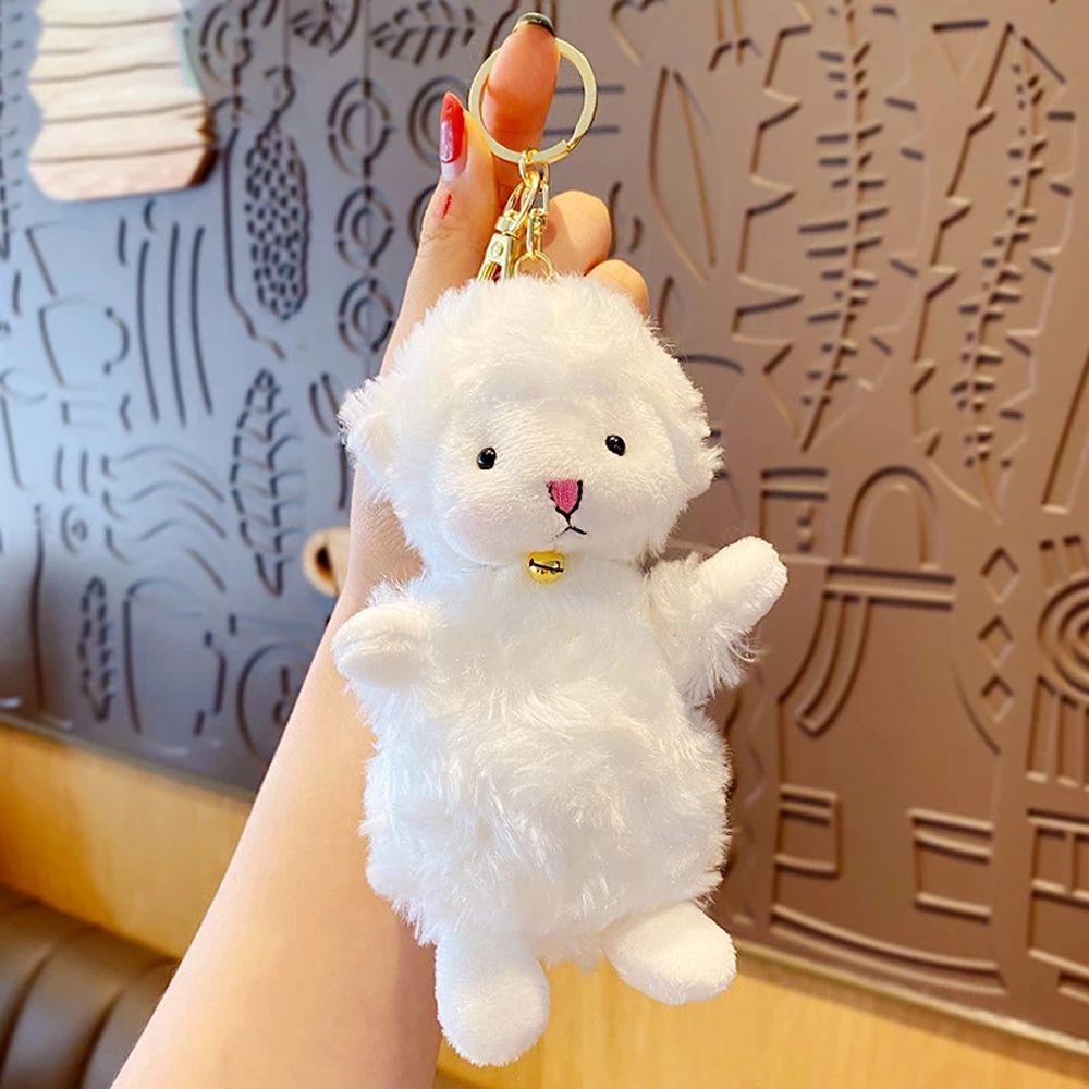 JARRED Móc Khóa Cừu Trắng Nhồi Bông Dễ Thương