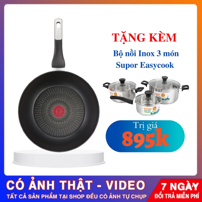 Nhập Pháp - Chảo chiên chống dính sâu lòng Tefal Unlimited 28cm G2551902 - Chính hãng - Bảo hành 24 tháng