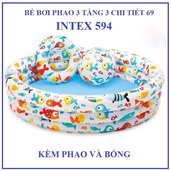 BỂ BƠI TRÒN 3 CHI TIẾT CHO BÉ CAO 28CM ĐƯỜNG KÍNH 132CM KÈM 1 BÓNG VÀ 1 PHAO BƠI CHO BÉ