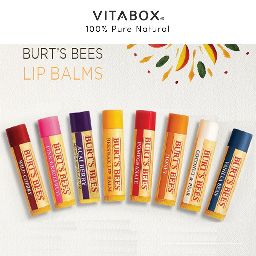 Son dưỡng môi thiên nhiên Burt’s Bees không màu dưỡng ẩm lâu và không thâm môi - Natural Lip Balm Burts Bee