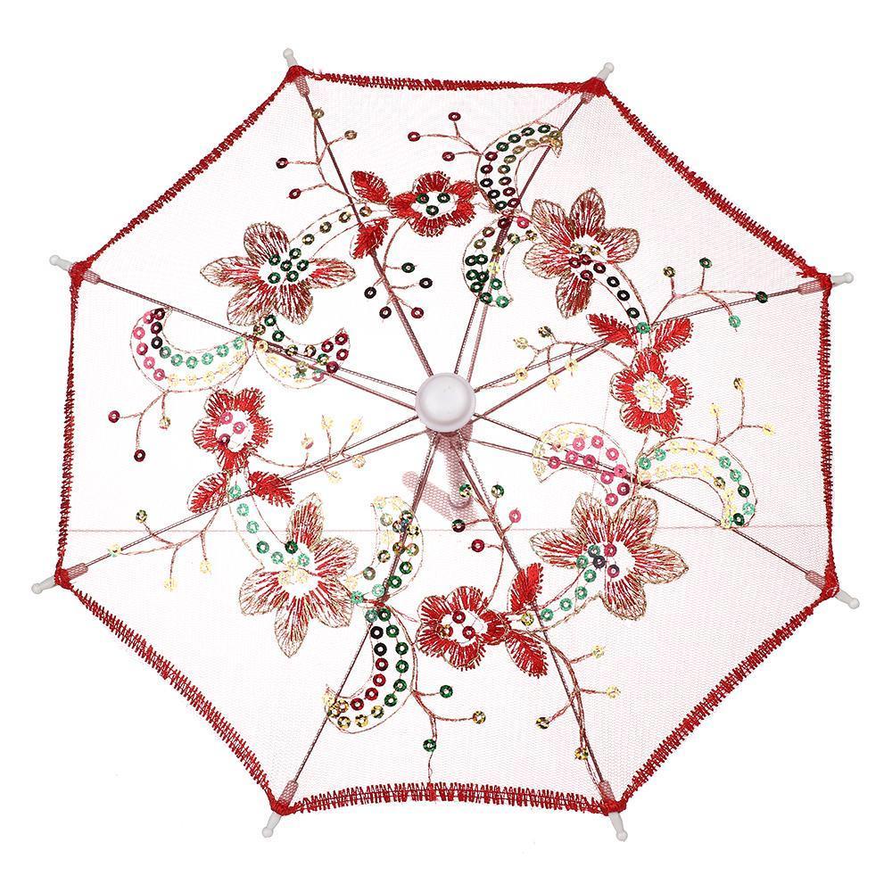 SUSANS Dù Che Mưa Mini Thêu Hoa Cho Búp Bê