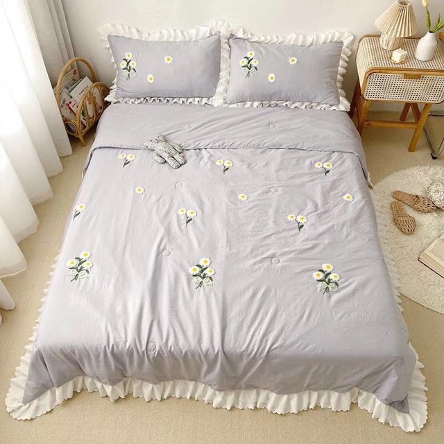 Đũi chăn chần hoa cúc -  bộ vỏ chăn ga giường