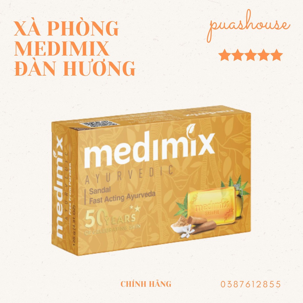 XÀ PHÒNG MEDIMIX ĐÀN HƯƠNG DƯỠNG TRẮNG, MỜ THÂM 125g