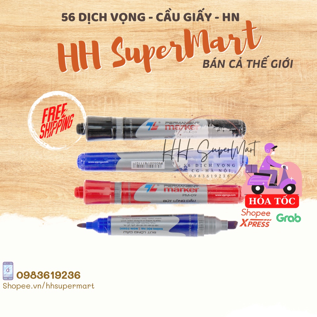 Bút lông dầu 2 đầu không xoá