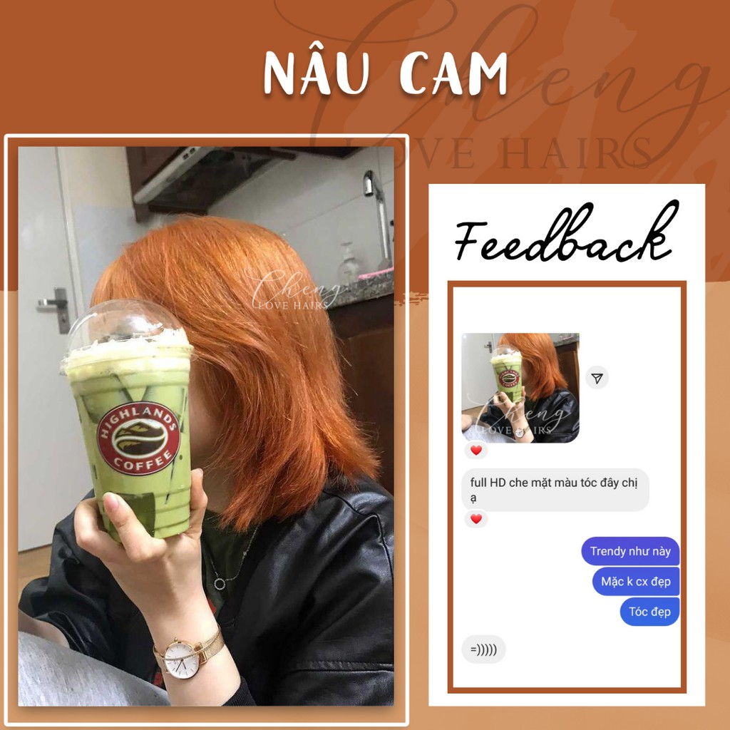 [KHÔNG TẨY] Thuốc nhuộm tóc MÀU NÂU CAM Chenglovehairs, Chengloveshair, Chengloveshairs, Chenglovehair | BigBuy360 - bigbuy360.vn