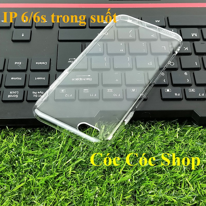 Ốp lưng IPhone 6/ 6S/6 plus/ 6S plus nhựa CỨNG TRONG SUỐT tặng Cáp lightning