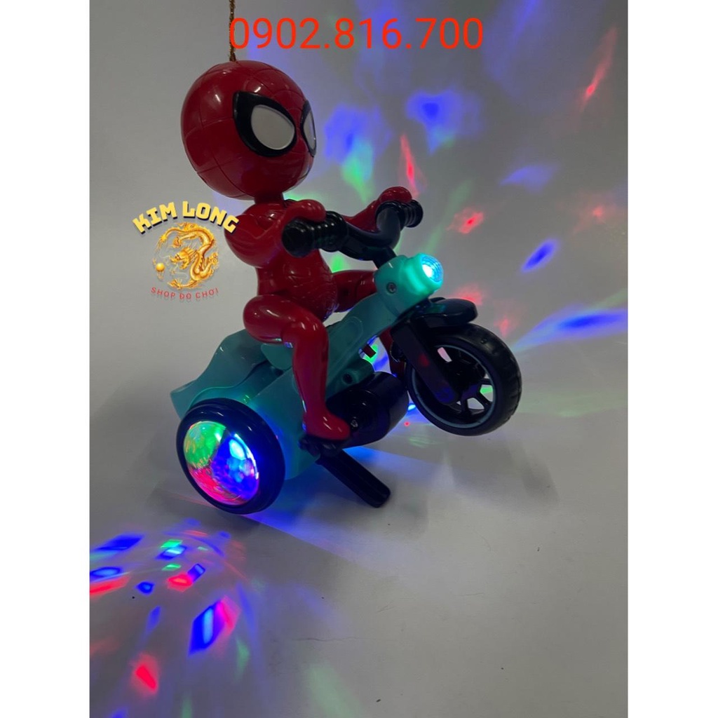 Đồ chơi lồng đèn siêu nhân nhện Spiderman lái xe giao hàng cho bé trai tặng kèm pin quà tặng trung thu cho bé