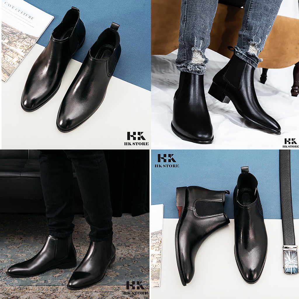 Giày CHELSEA BOOTS chính hãng  HK.STORE  Hàng cao cấp da bò thật 100% hot trend 2021 da mềm lót êm đi cực thoải mái.